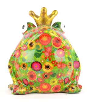 Large - Pomme Pidou - Spaarpot King Frog Freddy, Flowers in the Sun
