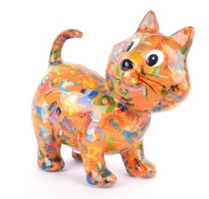 Pomme Pidou - Spaarpot Cat Kiki, FunkyOrange ABC