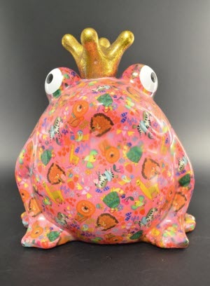 Large - Pomme Pidou - Spaarpot King Frog Freddy, Safari Life PoshPink