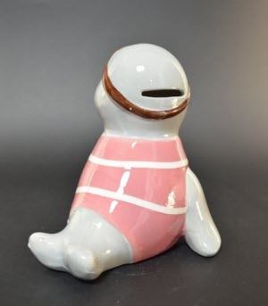 Spaarpot Zeehond, met roze badpak