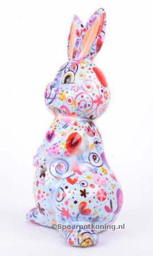 Pomme Pidou - Spaarpot Rabbit Millie, Birds in Love PastelBlue
