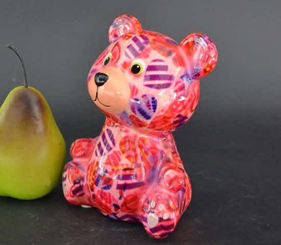 Pomme Pidou R - Spaarpot Teddy Bear Toto, MagicalPink Hearts in Love