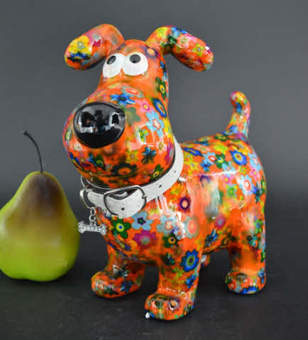 Pomme Pidou - Spaarpot Dog Hugo, Funky Flowers SummerSet