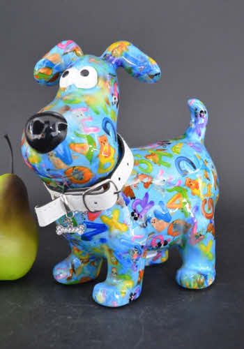 Pomme Pidou - Spaarpot Dog Hugo, AquaBlue ABC