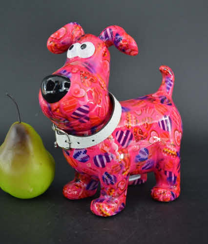 Pomme Pidou - Spaarpot Dog Hugo, MagicalPink Hearts in Love