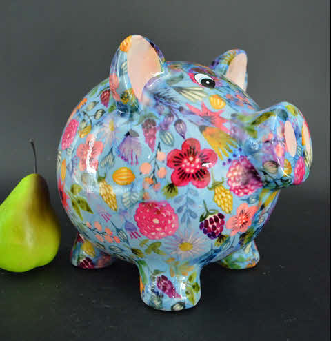 Pomme Pidou L - Spaarpot Pig Rosie, Oriental Flowers