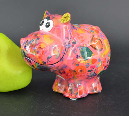 Pomme Pidou R - Spaarpot Hippo Happy, Safari Life PoshPink