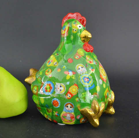 Pomme Pidou M - Spaarpot Chicken Claire, Mad about Green Matryoshkas