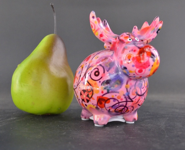 Pomme Pidou XS - Moose Rudolph Spaarpot – Birds in Love Pastelpink