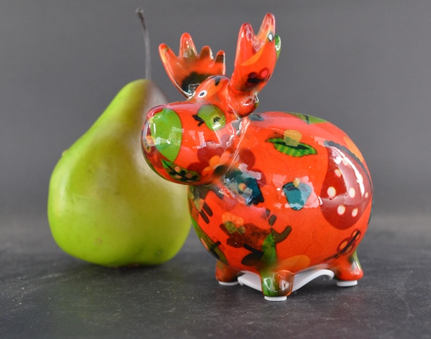 Pomme Pidou XS - Spaarpot Moose Rudolph  – Enchanted Forest Orange