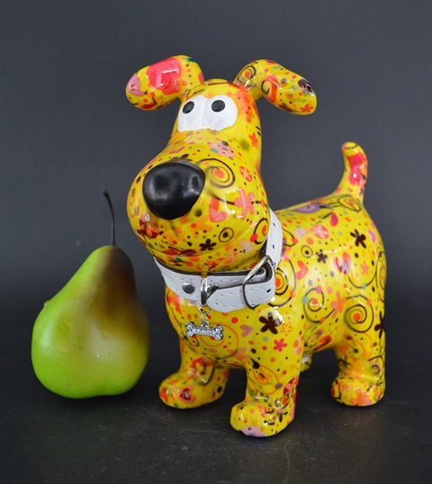 Pomme Pidou - Spaarpot Dog Hugo, Birds in Love Sweet Yellow