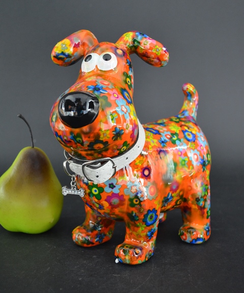 Pomme Pidou - Spaarpot Dog Hugo, Funky Flowers SummerSet