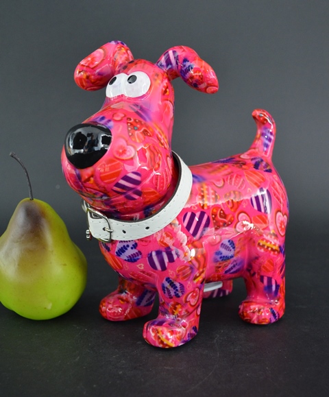 Pomme Pidou - Spaarpot Dog Hugo, MagicalPink Hearts in Love