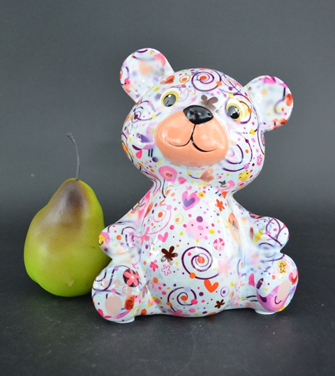 Pomme Pidou M - Spaarpot Teddy Bear Toto, Birds in Love PastelBlue