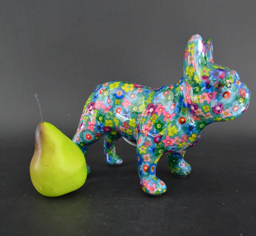 Pomme Pidou - Spaarpot French Bulldog Jack, Funky Flowers FairyGreen