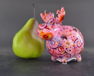 Pomme Pidou XS - Moose Rudolph Spaarpot – Birds in Love Pastelpink