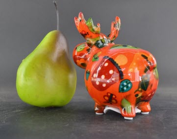 Pomme Pidou XS - Spaarpot Moose Rudolph  – Enchanted Forest Orange