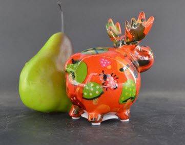 Pomme Pidou XS - Spaarpot Moose Rudolph  – Enchanted Forest Orange