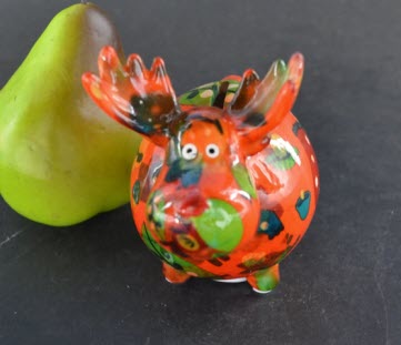 Pomme Pidou XS - Spaarpot Moose Rudolph  – Enchanted Forest Orange