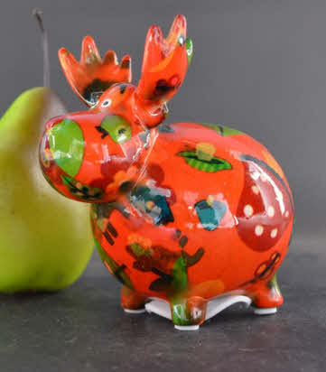 Pomme Pidou XS - Spaarpot Moose Rudolph  – Enchanted Forest Orange