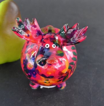 Pomme Pidou XS - Spaarpot Moose Rudolph – Happy Flowers RazzBerry