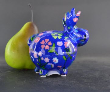 Pomme Pidou XS - Spaarpot Moose Rudolph – Flowers in Bloom CosmicBlue