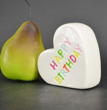 Spaarpot Hart "Happy Birthday" – Kleurrijk Keramisch Cadeau