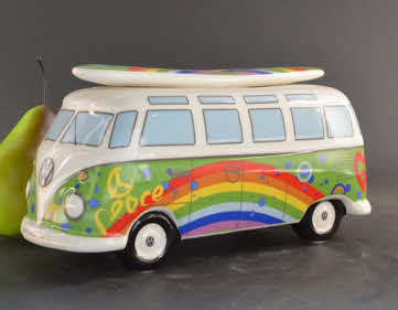 Spaarpot VW T1 Bus Peace – Gelicenseerd VW Product met Regenboog en Surfboard