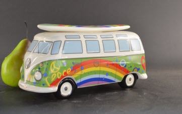 Spaarpot VW T1 Bus Peace – Gelicenseerd VW Product met Regenboog en Surfboard