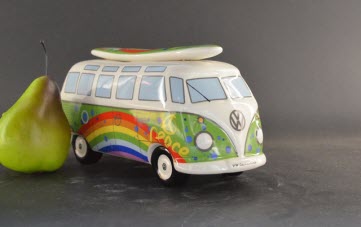 Spaarpot VW T1 Bus Peace – Gelicenseerd VW Product met Regenboog en Surfboard