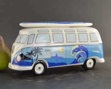 Spaarpot VW T1 Bus Surf – Gelicenseerde VW Spaarpot met Strandmotief en Surfboard