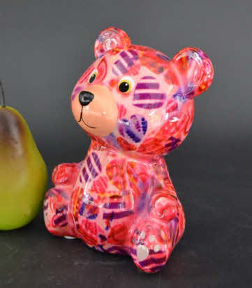 Pomme Pidou R - Spaarpot Teddy Bear Toto, MagicalPink Hearts in Love