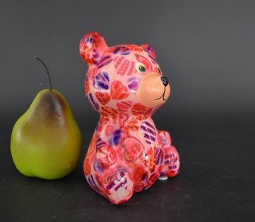 Pomme Pidou R - Spaarpot Teddy Bear Toto, MagicalPink Hearts in Love