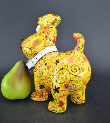 Pomme Pidou M - Spaarpot Dog Hugo, Birds in Love Sweet Yellow