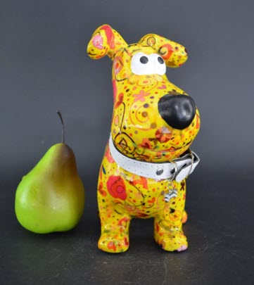 Pomme Pidou M - Spaarpot Dog Hugo, Birds in Love Sweet Yellow