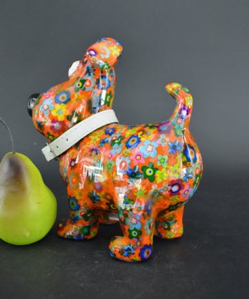 Pomme Pidou M - Spaarpot Dog Hugo, Funky Flowers SummerSet