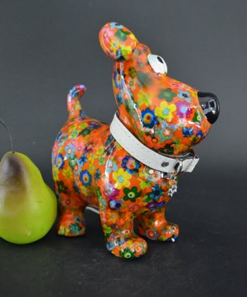 Pomme Pidou M - Spaarpot Dog Hugo, Funky Flowers SummerSet