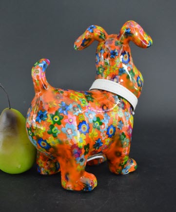 Pomme Pidou M - Spaarpot Dog Hugo, Funky Flowers SummerSet