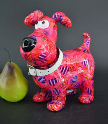 Pomme Pidou - Spaarpot Dog Hugo, MagicalPink Hearts in Love