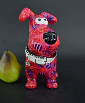 Pomme Pidou M - Spaarpot Dog Hugo, MagicalPink Hearts in Love