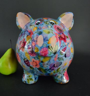 Pomme Pidou L - Spaarpot Pig Rosie, Oriental Flowers