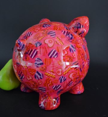 Pomme Pidou L - Spaarpot Pig Rosie, MagicalPink Hearts in Love