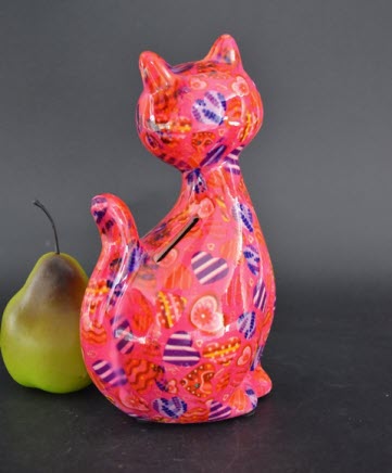 Pomme Pidou M - Spaarpot Cat Caramel, MagicalPink Hearts in Love