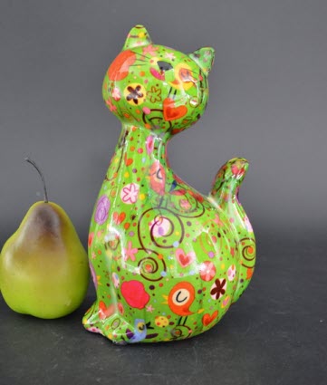 Pomme Pidou M - Spaarpot Cat Caramel, Birds in Love FunkyGreen