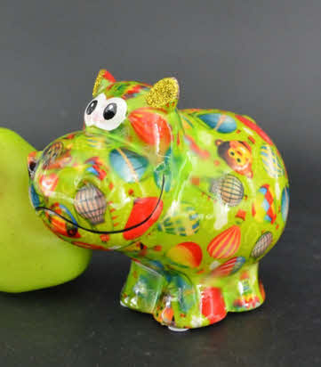 Pomme Pidou R - Spaarpot Hippo Happy, Air Balloons GardenGreen