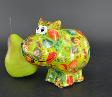 Pomme Pidou R - Spaarpot Hippo Happy, Air Balloons GardenGreen