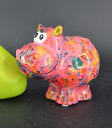 Pomme Pidou R - Spaarpot Hippo Happy, Safari Life PoshPink