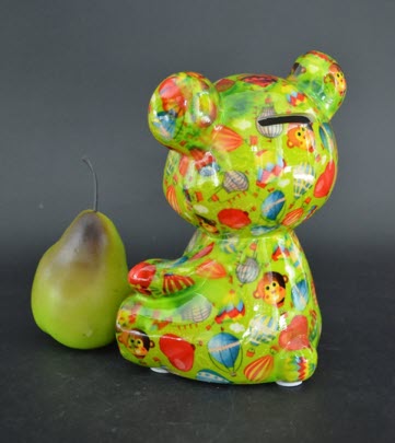 Pomme Pidou M - Spaarpot Teddy Bear Toto, Air Balloons GardenGreen