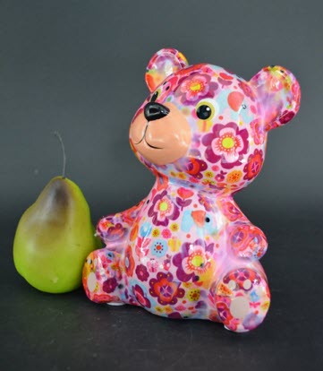 Pomme Pidou M - Spaarpot Teddy Bear Toto, Pink Elephant Parade