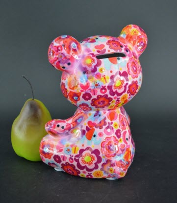 Pomme Pidou M - Spaarpot Teddy Bear Toto, Pink Elephant Parade